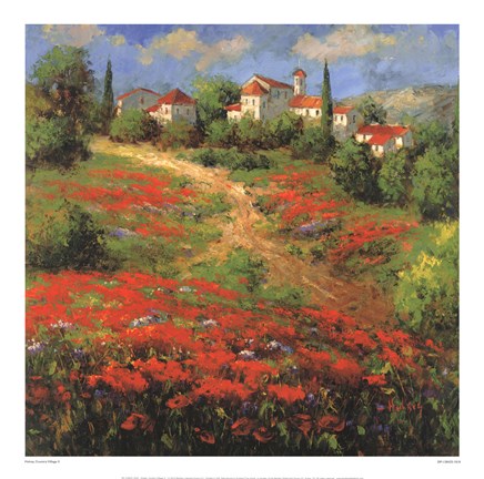 Framed Country Village II Print