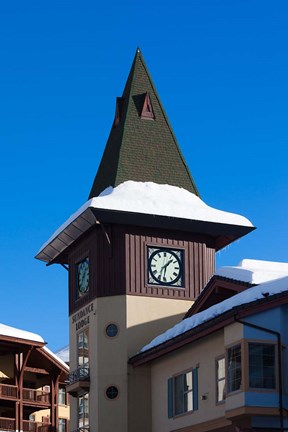 Framed British Columbia, Sun Peaks Resort, clock tower Print