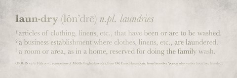 Framed Definitions Laundry Print