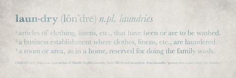 Framed Definitions Laundry Blue Print