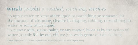 Framed Definitions Wash Blue Print