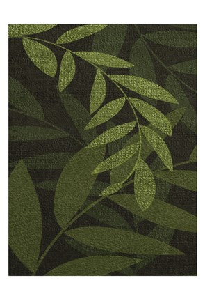 Framed Green Leaves 1 Print