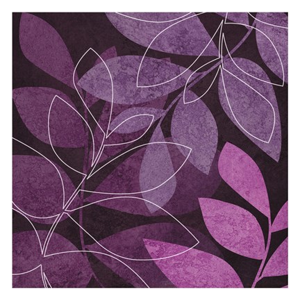 Framed Purple Leaves 2 Print