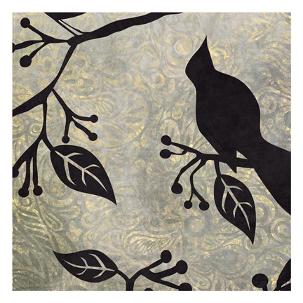 Framed Birds &amp; Leaves B&amp;G 2 Print