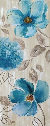 Framed Blue Garden I Print