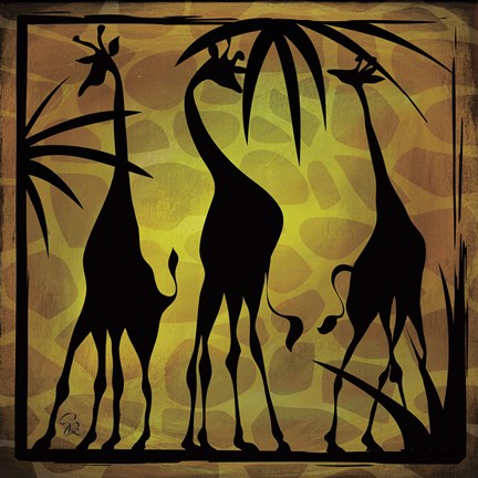 Framed Safari Silhouette III Print