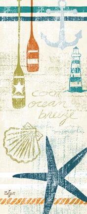 Framed Nautical Brights Panels I Print