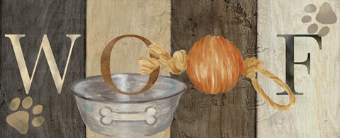 Framed Pooch and Woof Sign II Print