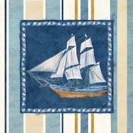 Framed Nautical Stripe II Print