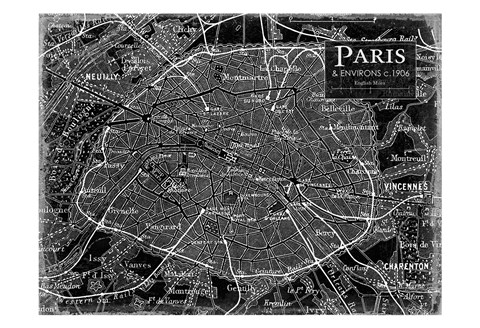 Framed Environs Paris Black 2 Print