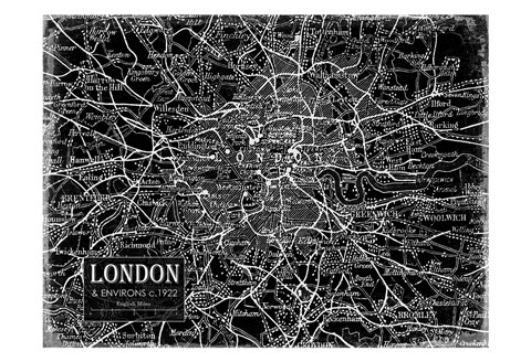 Framed Environs London Black Print