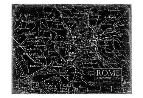 Framed Environs Rome Black Print