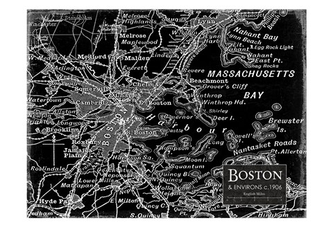 Framed Environs Boston Black Print
