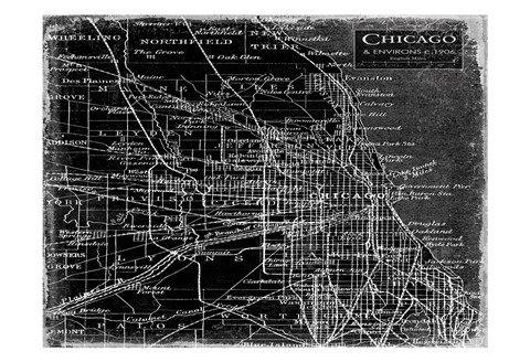 Framed Environs Chicago Black Print