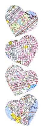 Framed Map To Your Heart Manhattan Print