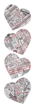 Framed Map To Your Heart Manhattan 5 Print