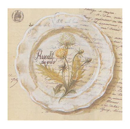 Framed Assiette, Pissenlit des prs Print