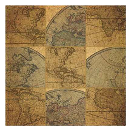 Framed Nine Map Patch Print