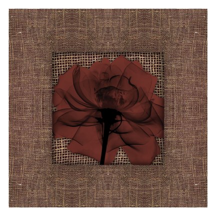 Framed Burlap Burgundy II Print