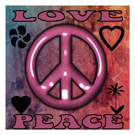 Framed Love Peace Print