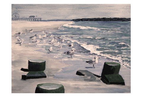 Framed Beach Visitors 2 Print