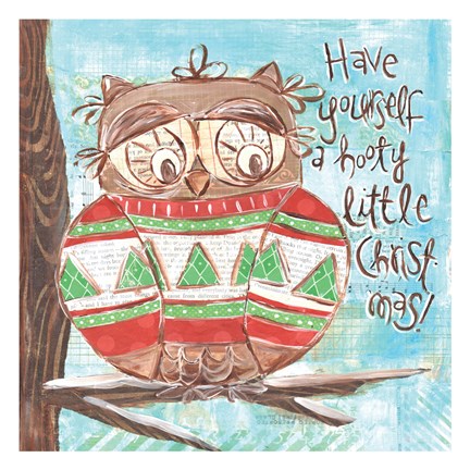 Framed Christmas Owl 5A Print