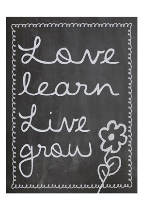 Framed Love Learn Live Grow 2 Print