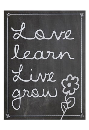 Framed Love Learn Live Grow 1 Print