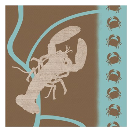 Framed Lobster Pattern Print