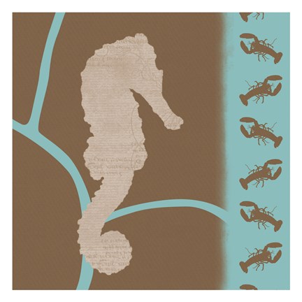 Framed Sea Horse Pattern Print