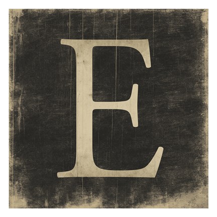 Framed E (Black Background) Print