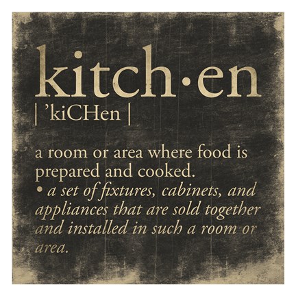 Framed Kitchen Definition Print