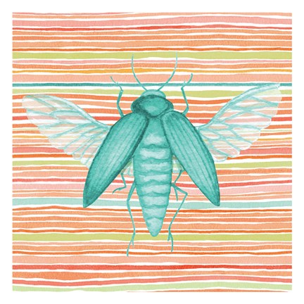 Framed Summer Stripe Beetle 1 Print