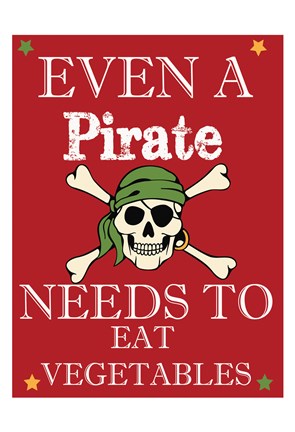 Framed Pirate Must Eat Print
