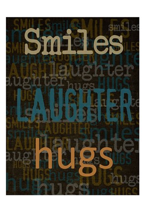Framed Smiles Laughter Hugs Print