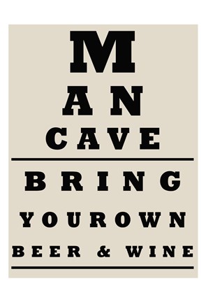 Framed Man Cave Chart Print