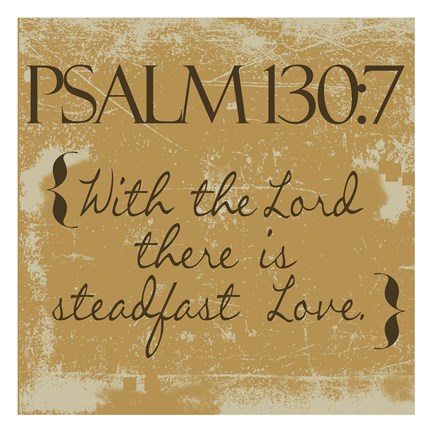 Framed Psalms 130-7 Gold Print