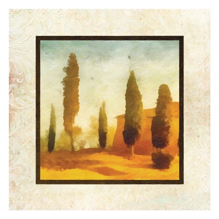 Framed Damask Landscape II Print