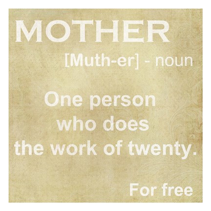 Framed Mother Definition Print