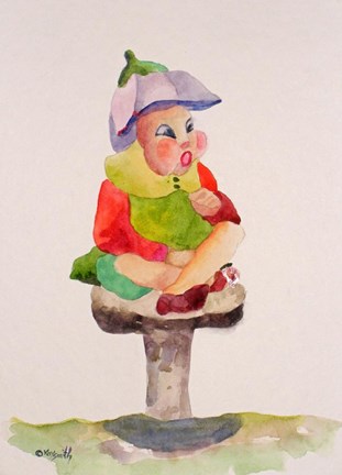 Framed Leprechaun Mushroom Print