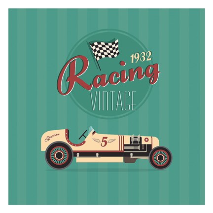 Framed Vintage Racing 2 Print