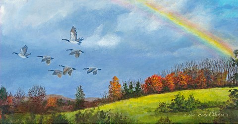 Framed October Rainbow Print