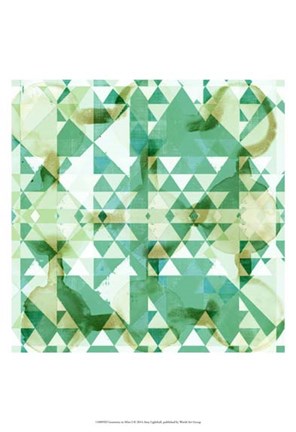 Framed Geometry in Mint I Print
