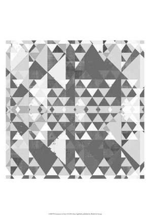 Framed Geometry in Grey I Print