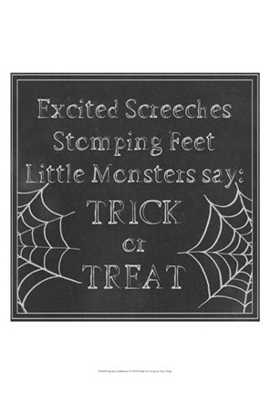 Framed Spooky Chalkboard I Print