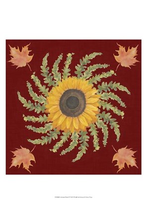 Framed Autumn Floral I Print