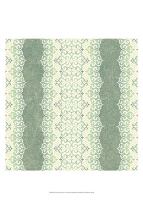 Framed Downton Stripe I Print