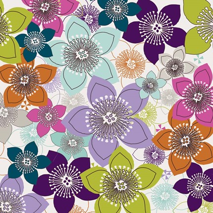 Framed Boho Floral I Print