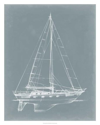 Framed Yacht Sketches II Print