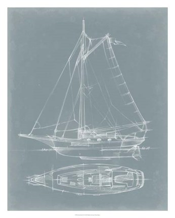 Framed Yacht Sketches IV Print